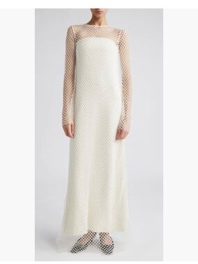 TOTEME New Layered Lace Dress in Snow Size EUR 36 / US 4